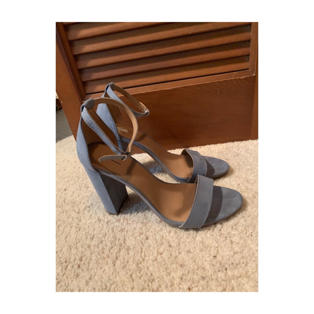 Baby Blue Faux Suade Heels